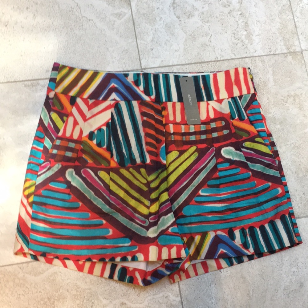 NWT J.CREW  multicolor design w/side front pockets and back slit pockets